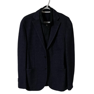 Boggi Milano Wool Blend Navy Blazer with Removable Quilted Inner Vest Size 48R
